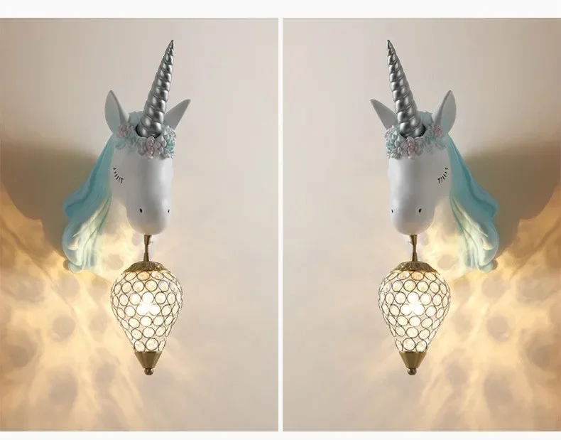 Nordic Einfache Schöne Einhorn Led Wand Lampe Schlafzimmer Nacht Lampe Mädchen Rosa Kreative Zimmer Leuchte Wand Lichter Cartoon Einhorn Lampe