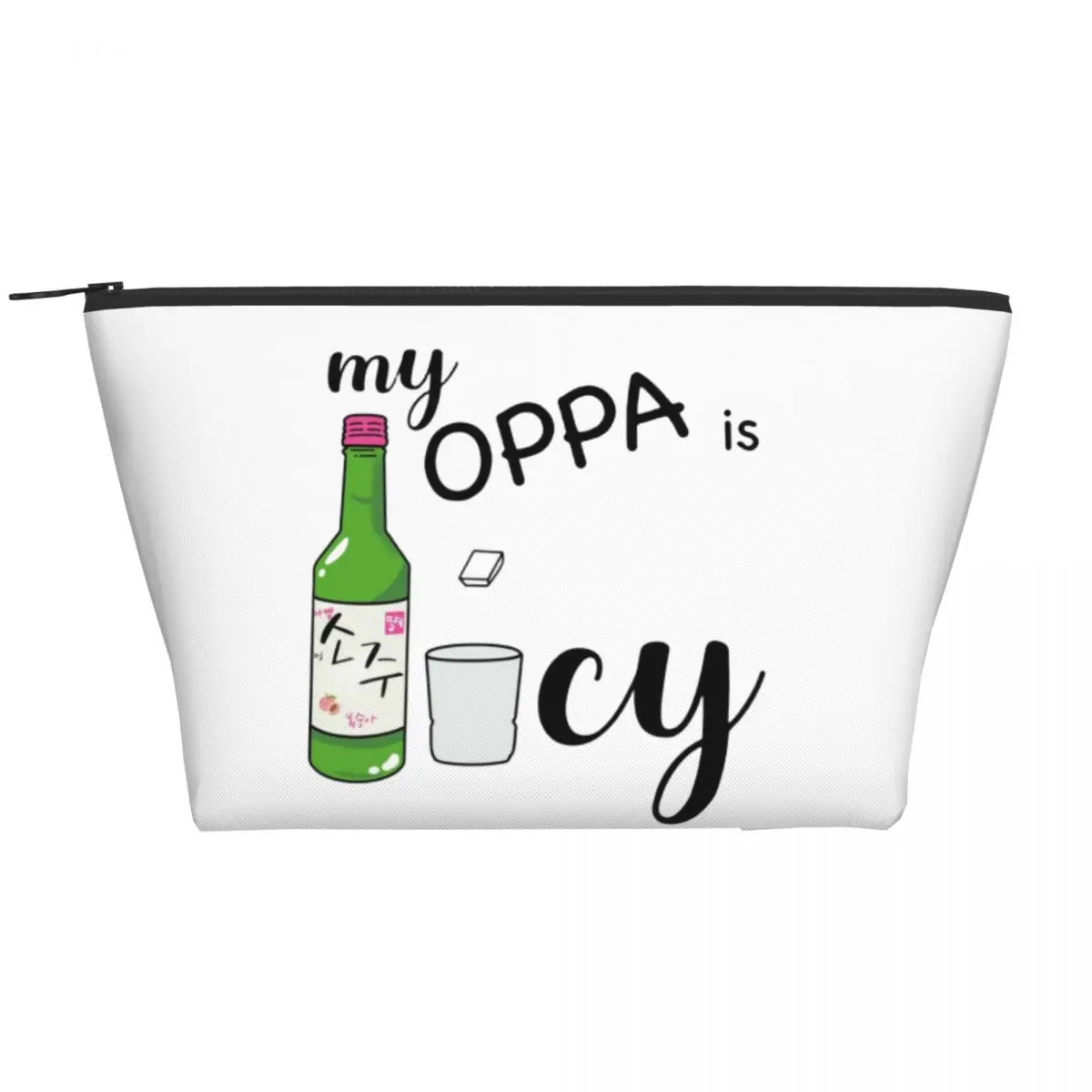 My Oppa Is So Juicy Soju Bolsa de maquillaje para mujer Bolsas de cosméticos Bolsa de almacenamiento de artículos de tocador de viaje Organizador Caja de kit Dopp