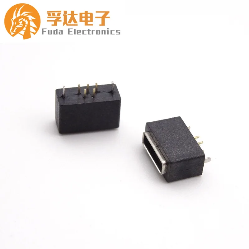 For MICRO USB waterproof female seat MICRO AB type 180 degree straight plug two feet full plastic vertical plug waterproof