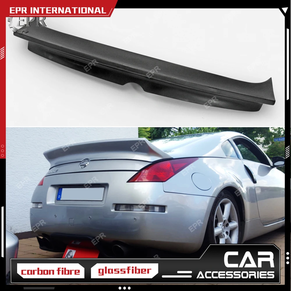 

For Nissan fairlady 350z Z33 FRP Fiber Glass unpainted Rear Duckbill Spoiler 205z Tuning Trim For 350z Fiberglass Wings body kit