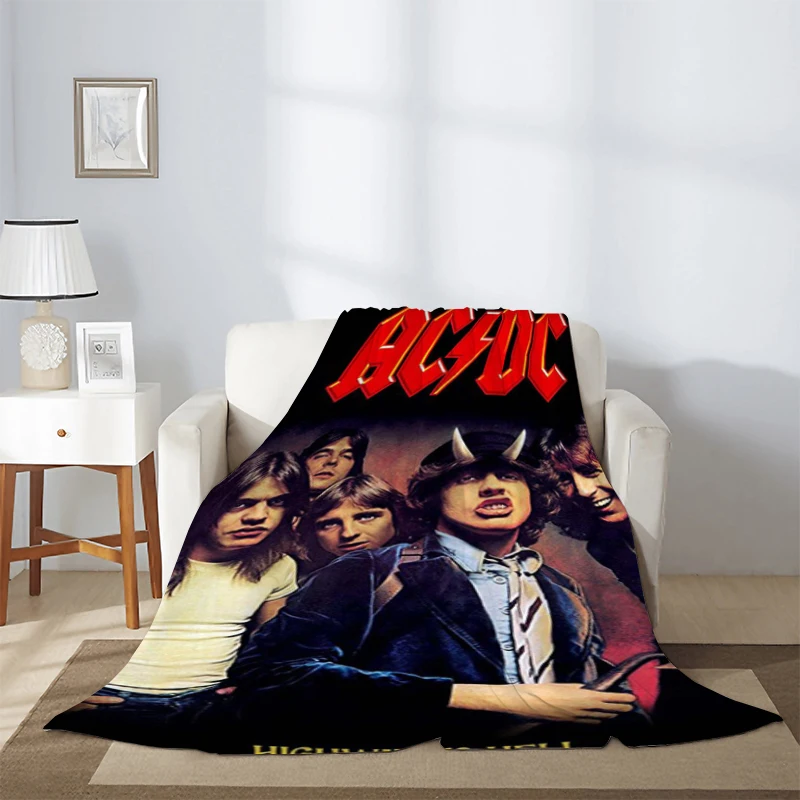 

Heavy Metal Music Knee Blankets Custom Rock Band Fluffy Soft Blankets & Throws AC-DC Microfiber Bedding Knee Sofa Winter Warm