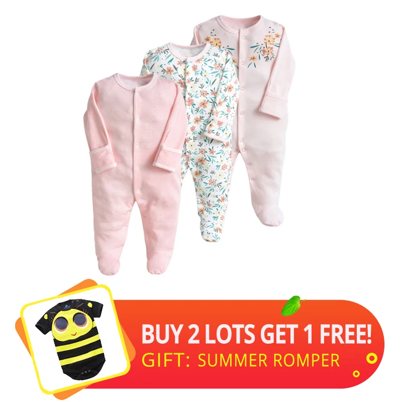 Brand Newborn Babies Clothes Infant Baby Boys Girls Romper Cotton Long Sleeve Pajamas Jumpsuit Toddler Clothes Outfits 3Pcs/Lot