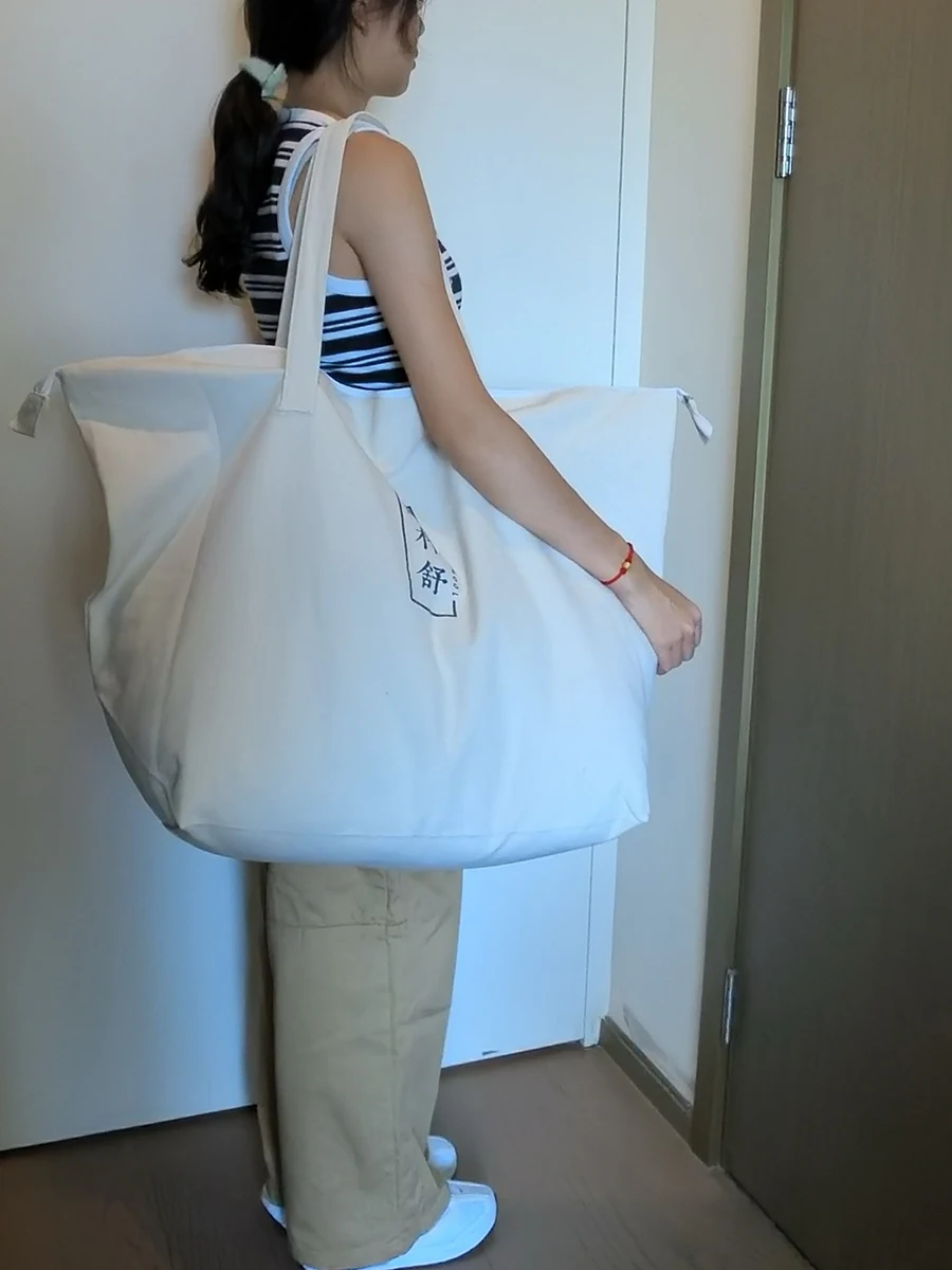 

Thiened Canvas Quilt Storage Bag for Kindergarten Children Students Uncoated Odorl Healthy Cotton Blanket Dustproof Bag