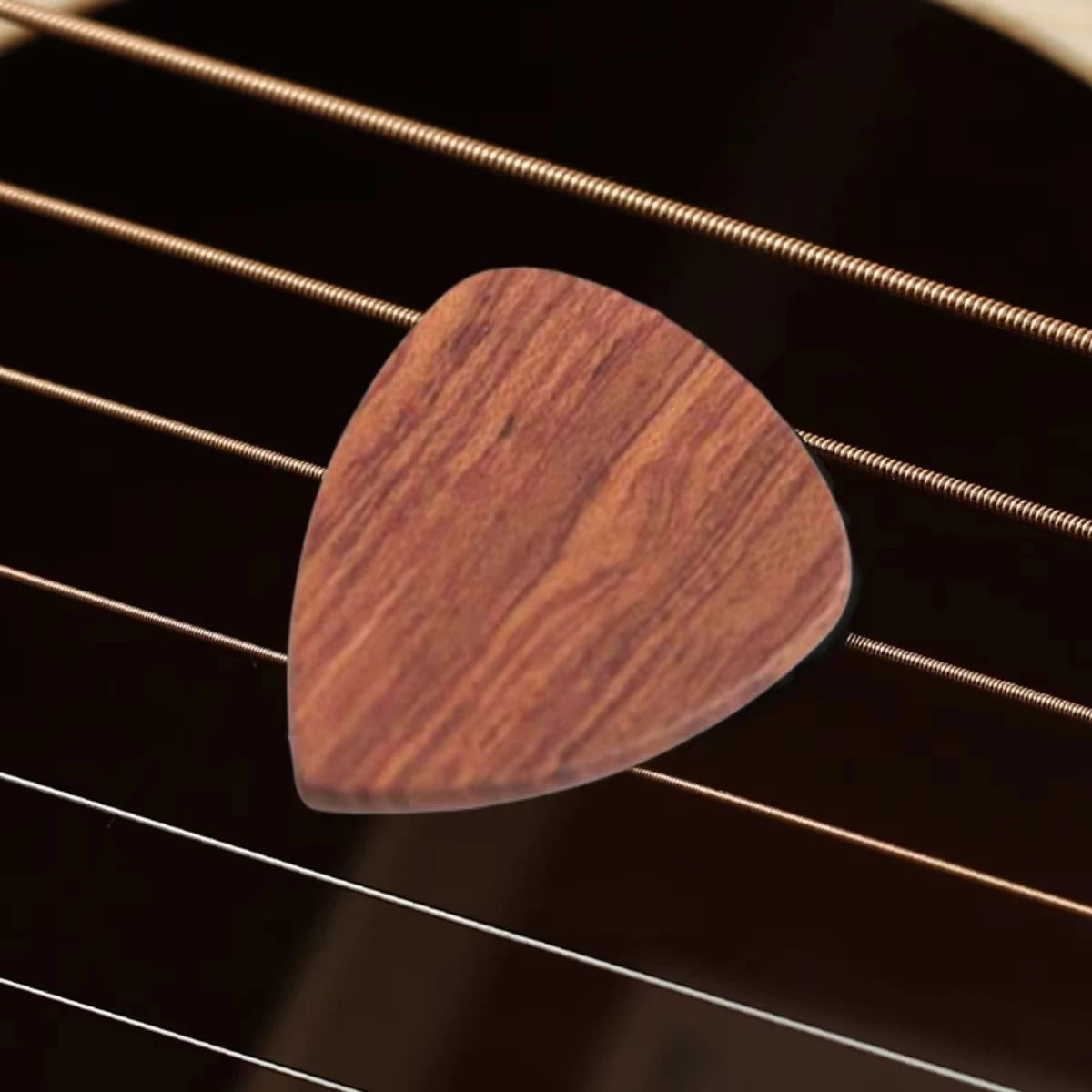Miwayer 1Pc 2mm Solid Wooden Guitar Pick, Premium Wood Plectrum for Acoustic Electric and Bass Guitar Playing - view 5