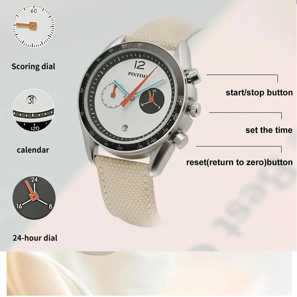 ساعات PINTIME للرجال أنيقة راقية للرجال رجل فاخر حركة أوتوماتيكية كوارتز ميكانيكية معصم للرجال هدية ساعة مقاومة للماء رجل