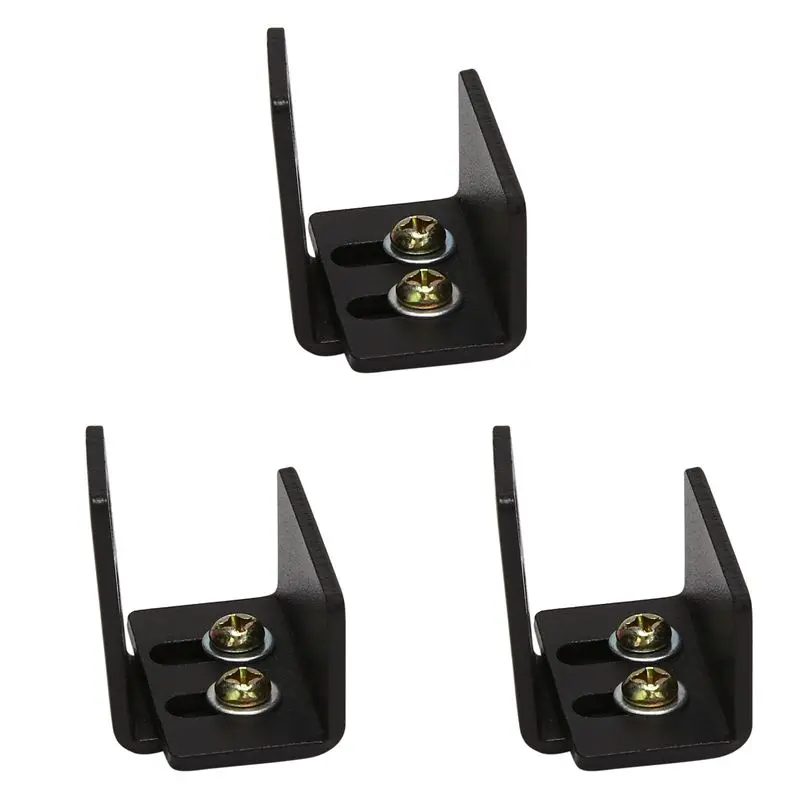 

Комплект из 3 шт. Напольные направляющие для раздвижных дверей-амбаров простого дизайна с регулируемыми кронштейнами, черные - AT64