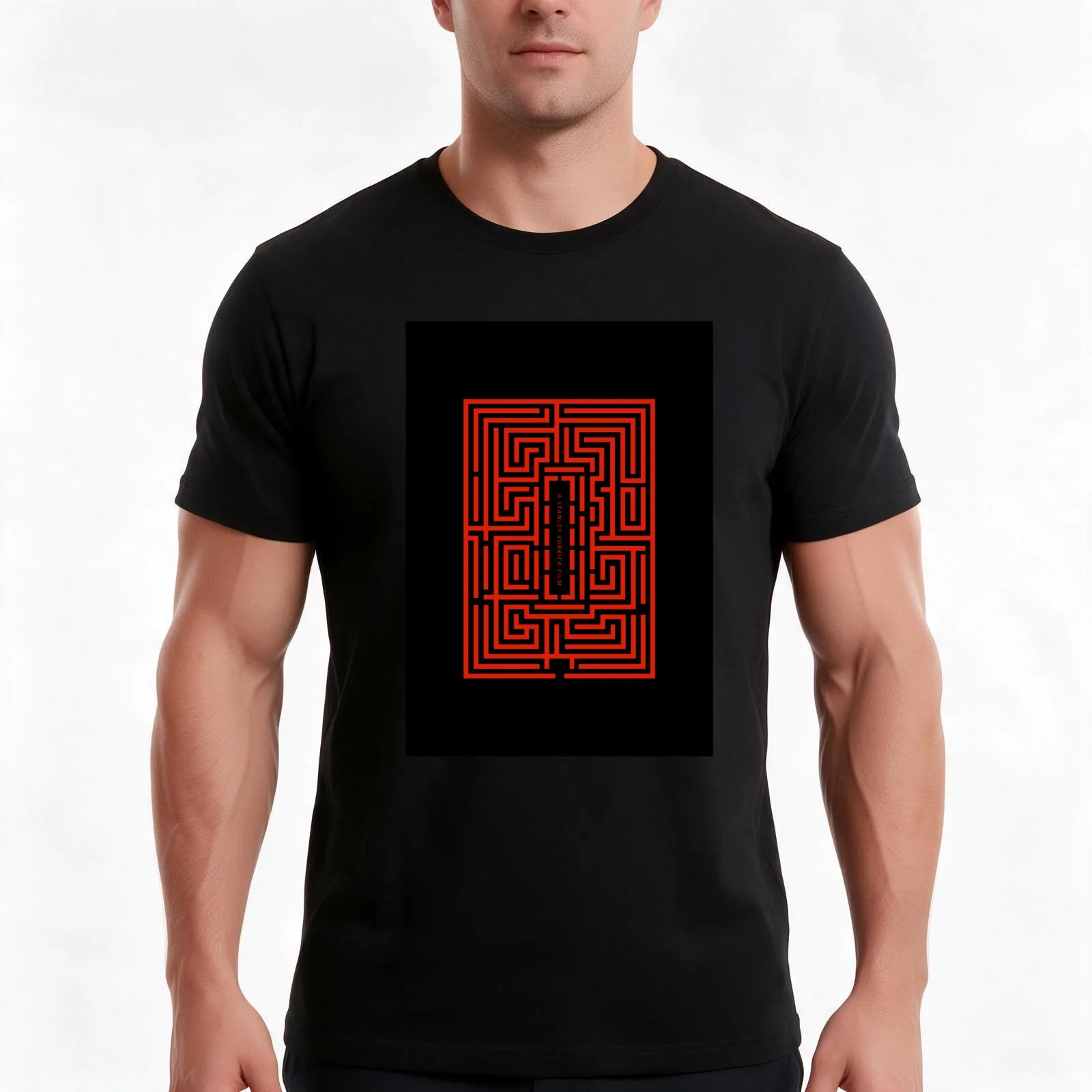 Red Maze A Stanley Kubrick Production T-Shirt, Summer Casual Cotton Tee, Oversized Streetwear Tops, Vintage Graphic Print