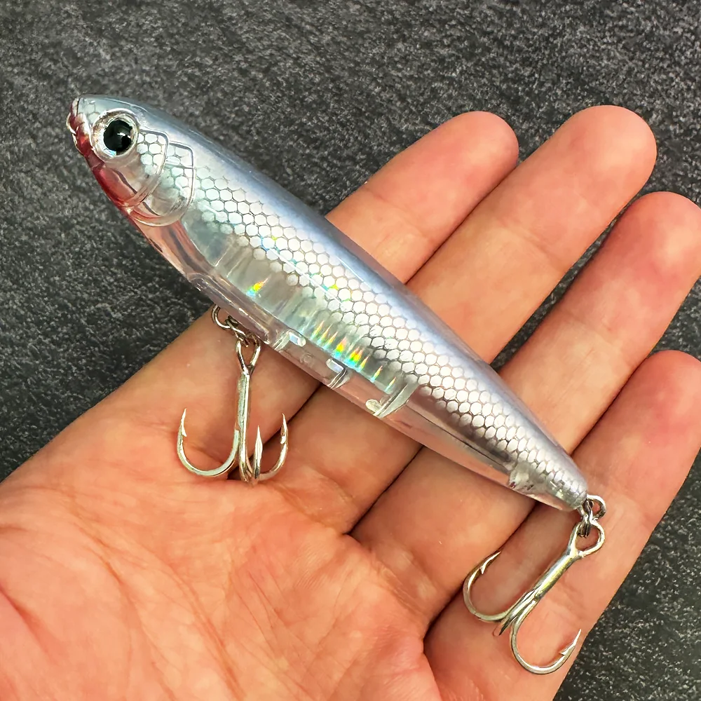 GOBAIT Schwimmender Bleistiftköder 17,5 g 10 cm Topwater Walk The Dog Angelköder 3D Swimbait Haken Popper Pesca Minnow Rassel Cranbait