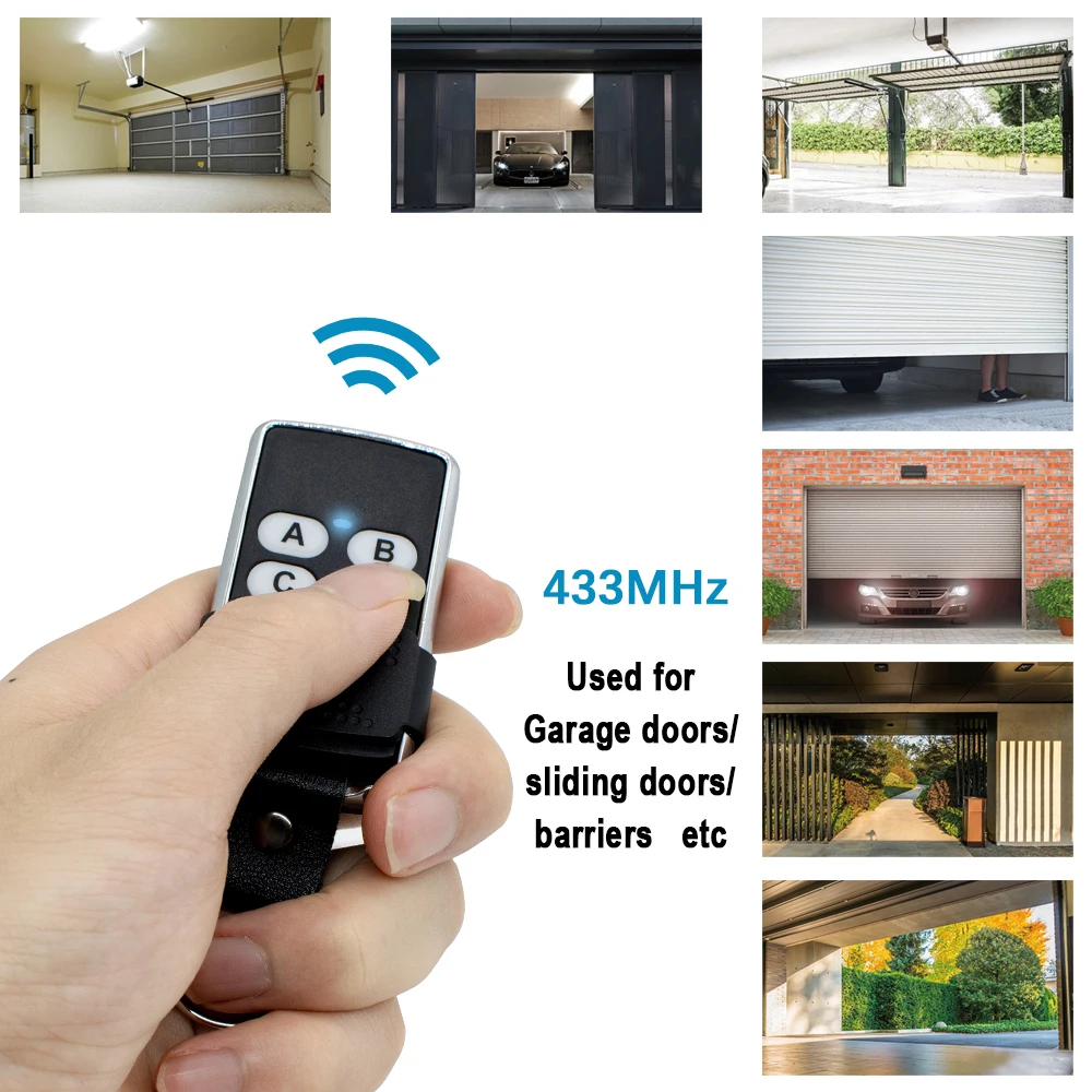 433 Mhz Remote Control Code Grabber For Gate Wireless RF 4 Channel Electric Cloning For Electric Gate Garage Door Car Keychain