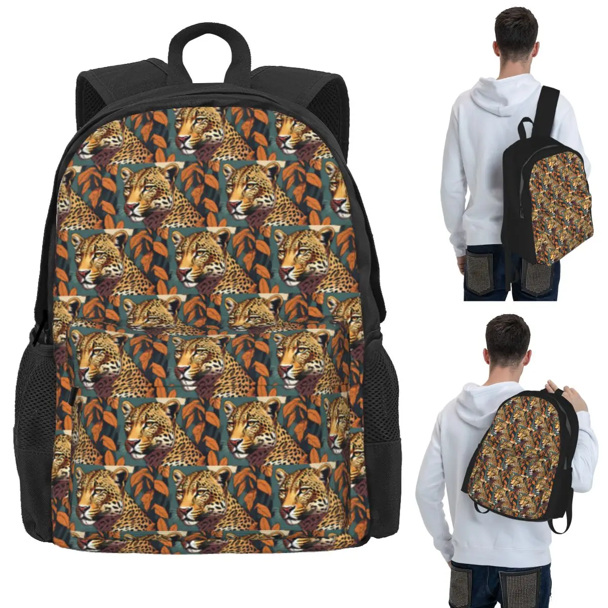 

Leopard In Forrest Student Backpack School Bag Hiking Travel Daypack for Boys Girls Bookbag Shoulder Bags