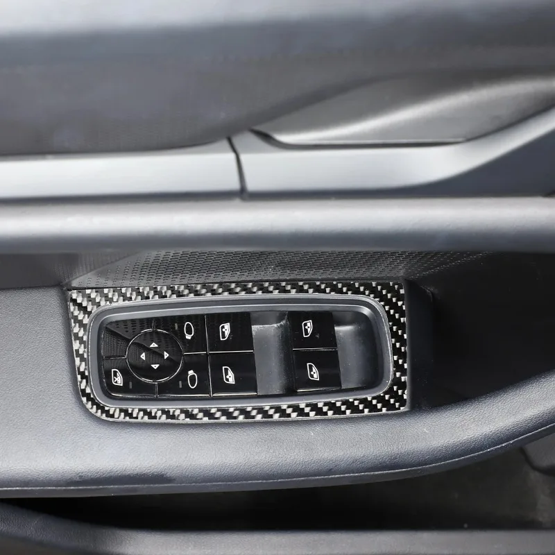 

Для Porsche Taycan 2019-2024 мягкое углеродное волокно, крышка переключателя подъема окна автомобиля, наклейка, аксессуары для интерьера автомобиля