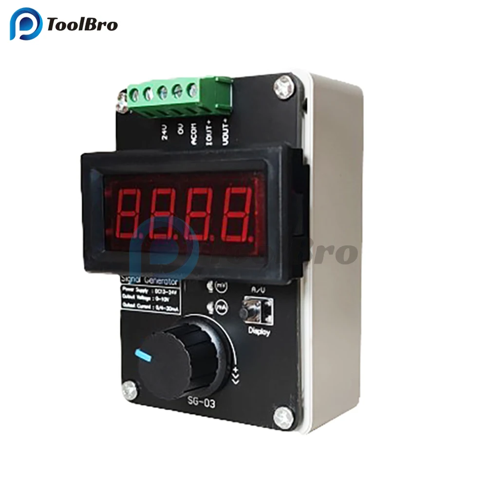 DC 24V Adjustable LED Digital Signal Generator 0-10V 0-20mA 4-20mA with Micro USB Charging 0.1V 0.01V 0.1mA 0.01mA Signal Source