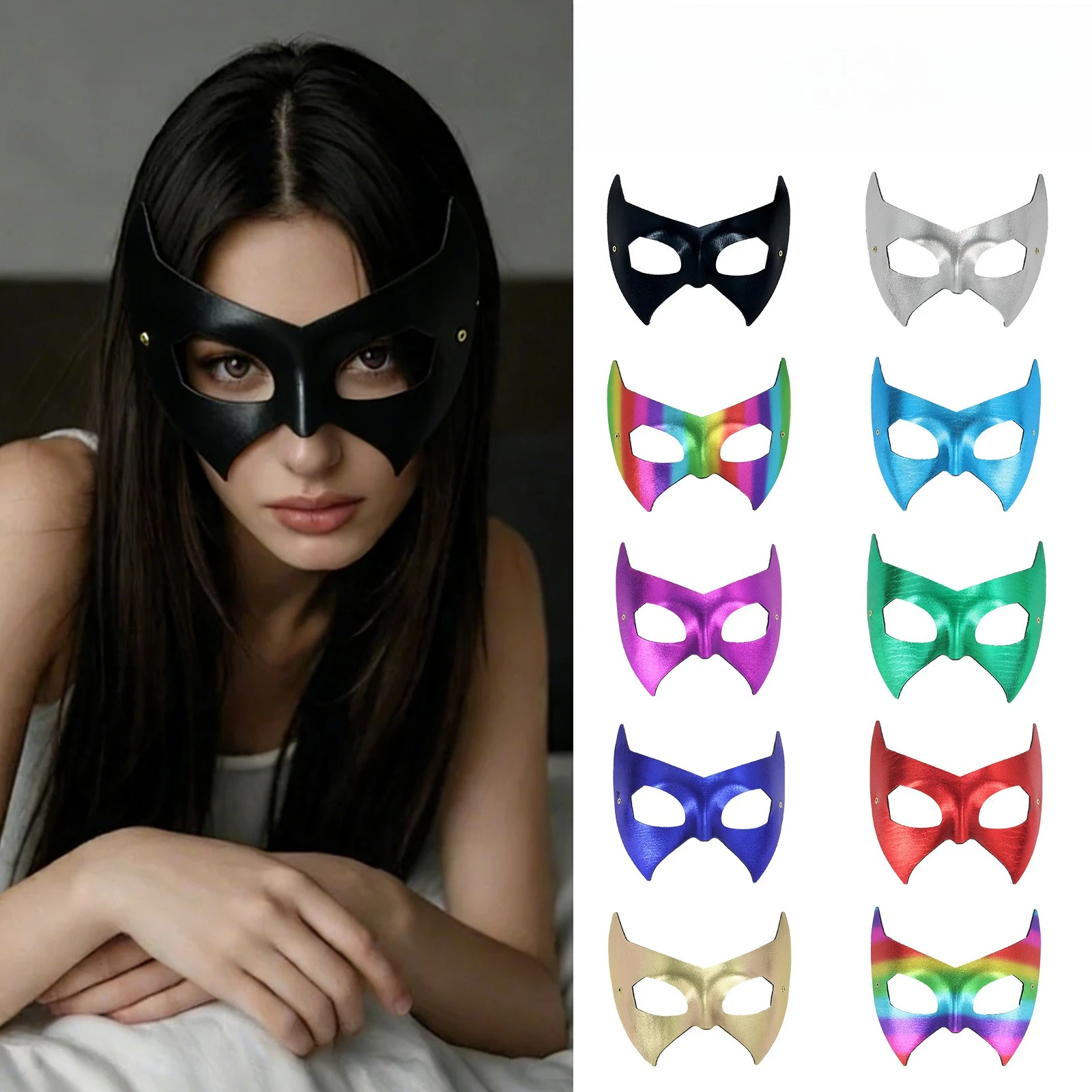 Máscara de media cara con purpurina Kamen Ball para fiestas, máscara de moda para carnaval, festivales, disfraces, cosplay y accesorios de actuación