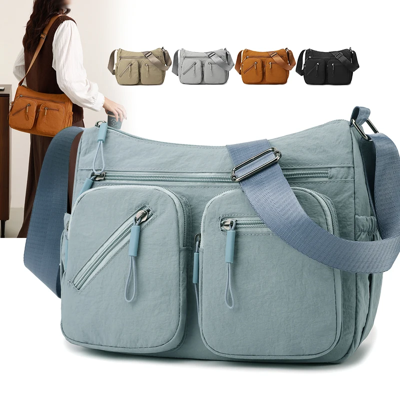 

Новая осенняя модная большая сумка-тоут для женщин, дорожная сумка-мессенджер с несколькими карманами, студенческая сумка через плечо для занятий