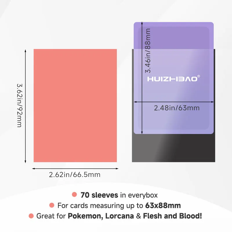66.5X92Mm 70 Pcs/Box Colorful Cards Sleeves Shield Cards Cover Cards Protector for Pkm/Star Reals Board Games for Mtg Tcg