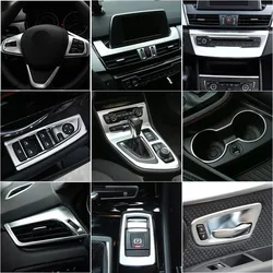 For BMW F46 LCI 2 Series Gran Tourer 2016 2017 2018 2019 2020 Car Interior ABS Silver Sticker Gear Shift Panel Cover Trim