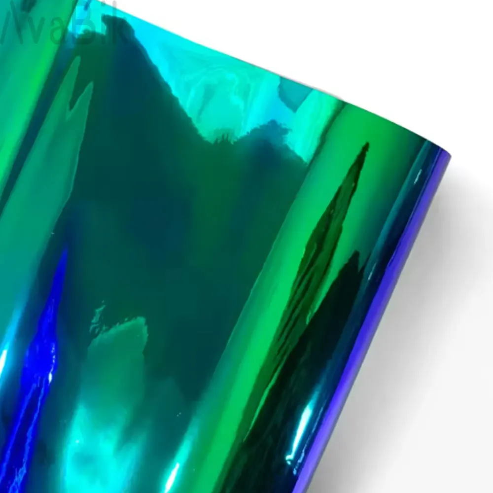 Motorcycle Auto Accessories Vinyl Film Rainbow Laser Plating green blue Waterproof Decorative Stickers Car Tools Low viscosity