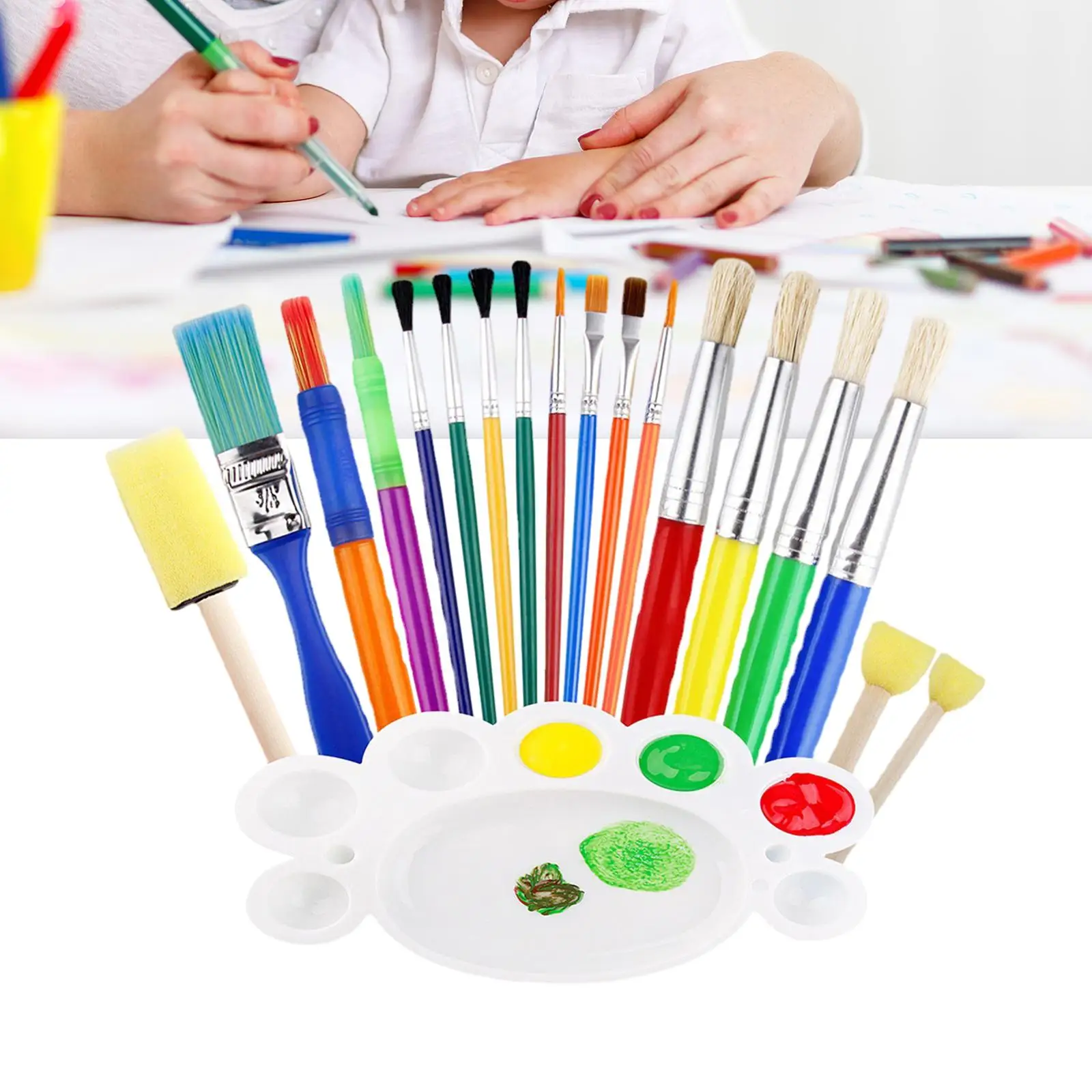 19 Pieces Paint Brush Set Watercolor Practical Acrylic Paint Lightweight Drawing Accessories Child Adults Painting Brushes