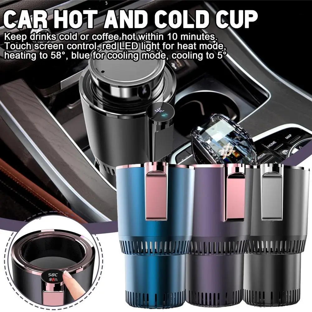 Car Insulation Heating Cup Cooling Cup Smart Car Hot Cold Cup Drinks Holder Quick Insulation Heating Cup With 12V Car Charger