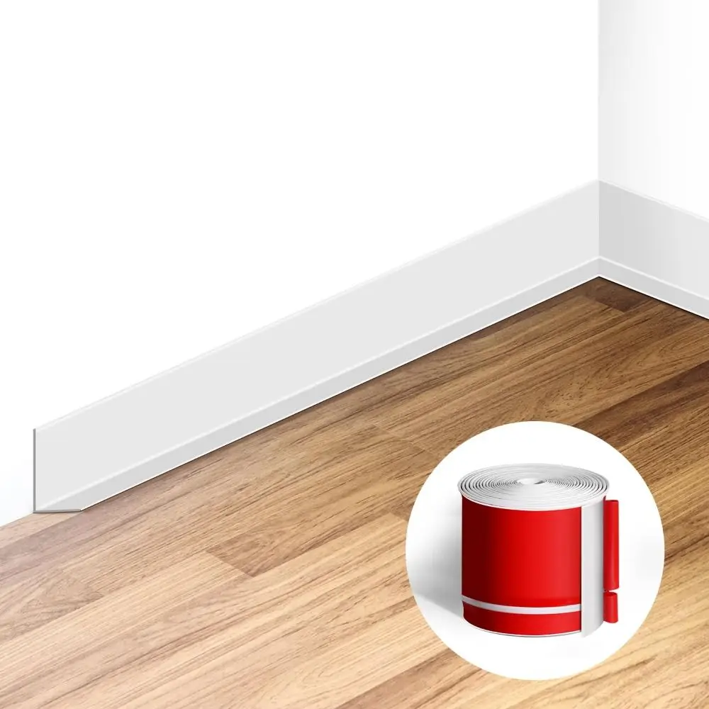 DIY 1M/Roll Baseboard Molding Trim Thickened Self Adhesive Molding Trim Soft Anti-collision Decoration Strips Living Room