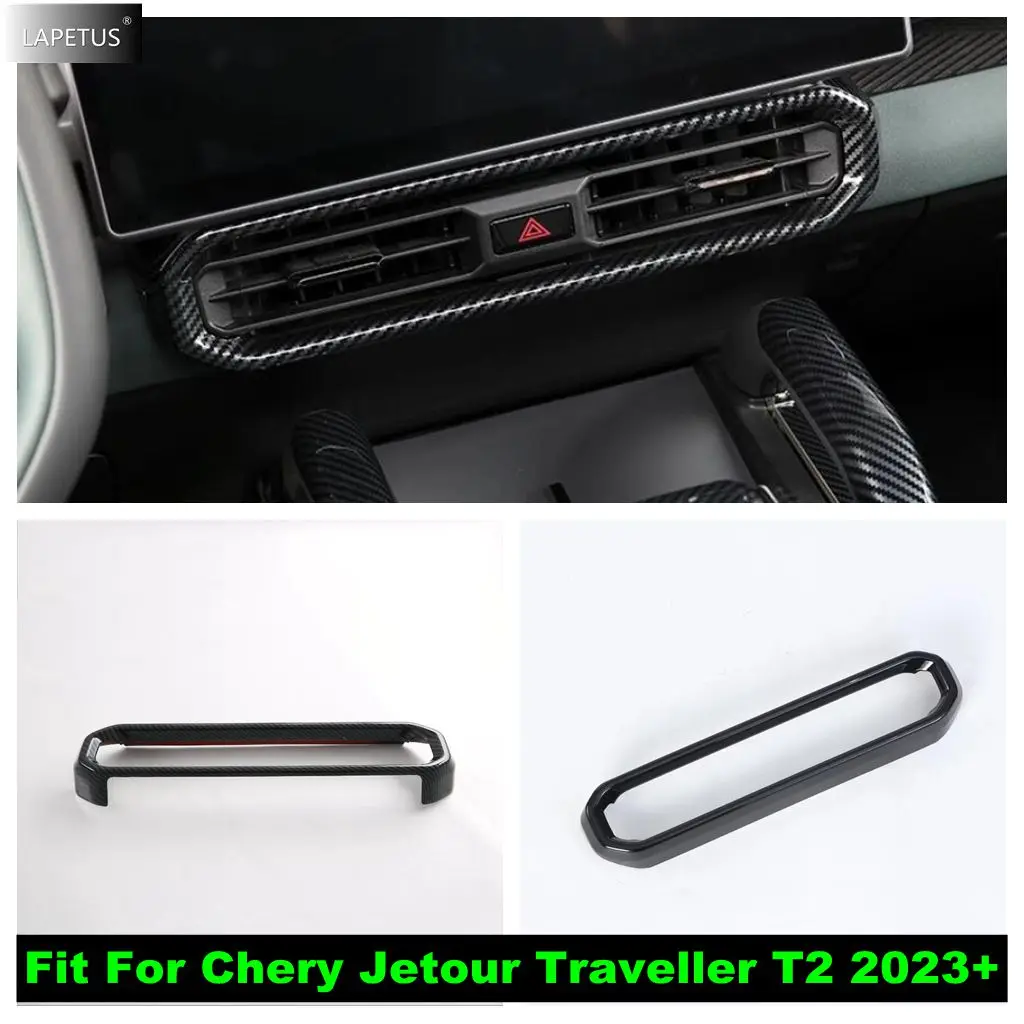 

For Chery Jetour Traveller T2 2023 2024 Car Accessories ABS Carbon Fiber Look Center Control Dashboard Cover Trim Decoration 1pc