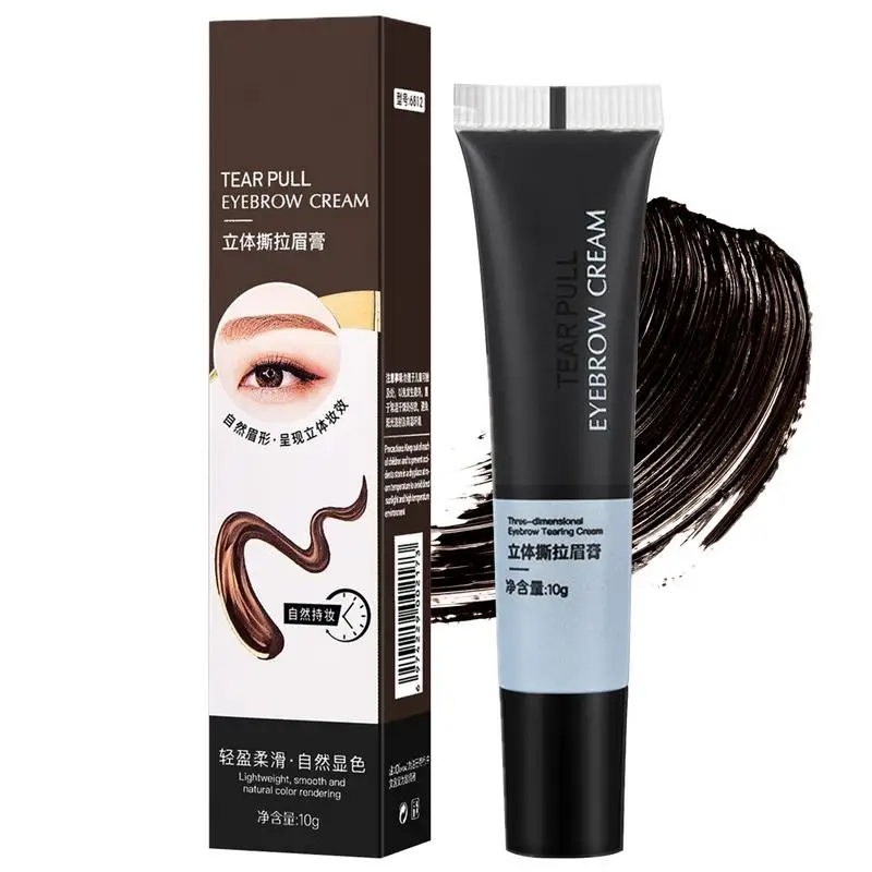 Peel Off Augenbrauen-Tönung, wasserfest, schnell trocknend, Augenbrauenfleck, 10 g, nicht reizendes Augen-Make-up für trockene, fettige Kombination, empfindlich