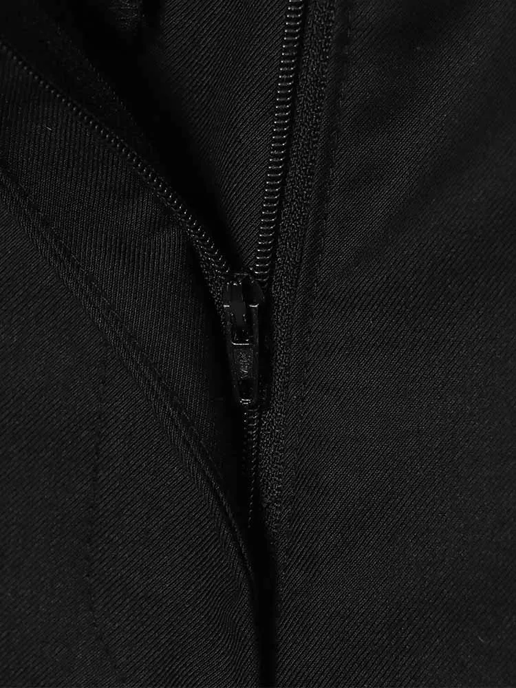 النمط الأوروبي والأمريكي الخريف أزياء جديدة ملابس نسائية بسيطة منتصف الخصر تنوعا أنيقة نسخة بالون بنطلون