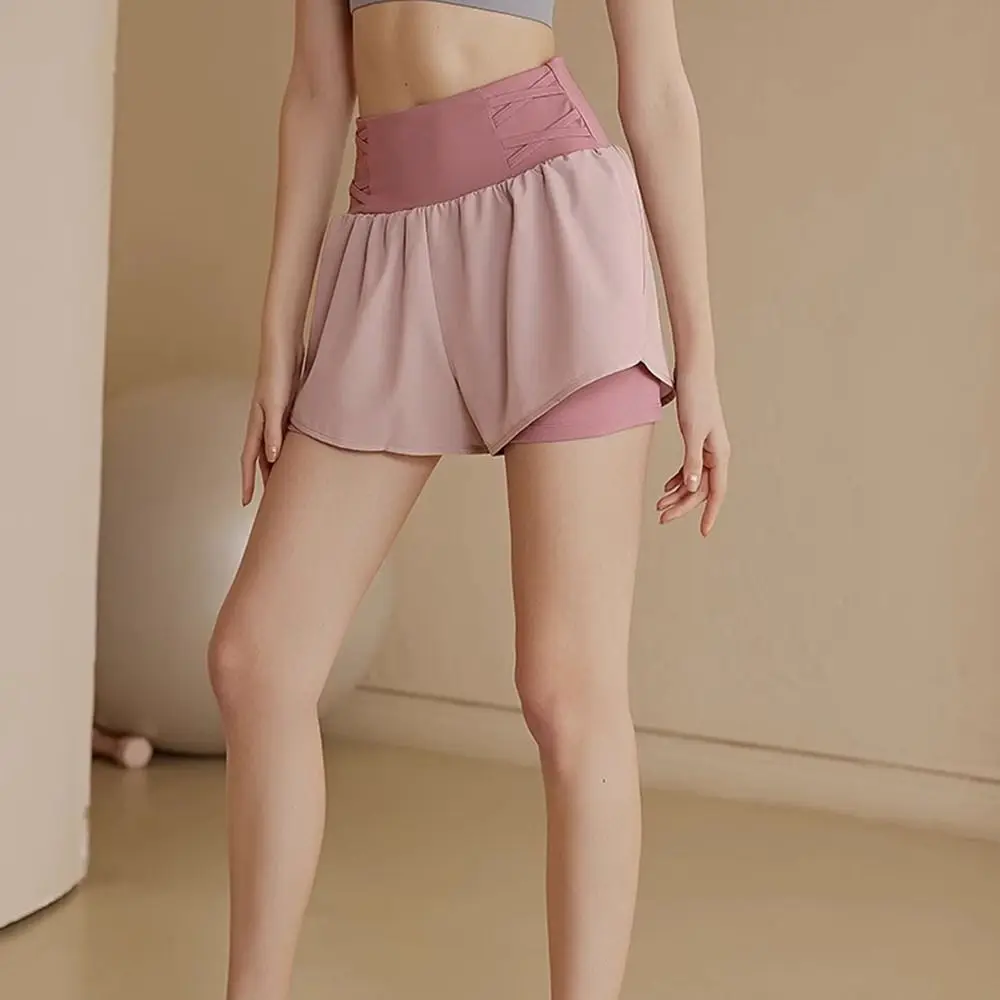Quick Dry Women Sports Skirt Shorts Double Layer Breathable Athletic Skort with Pocket All-match Running Tennis Skirt