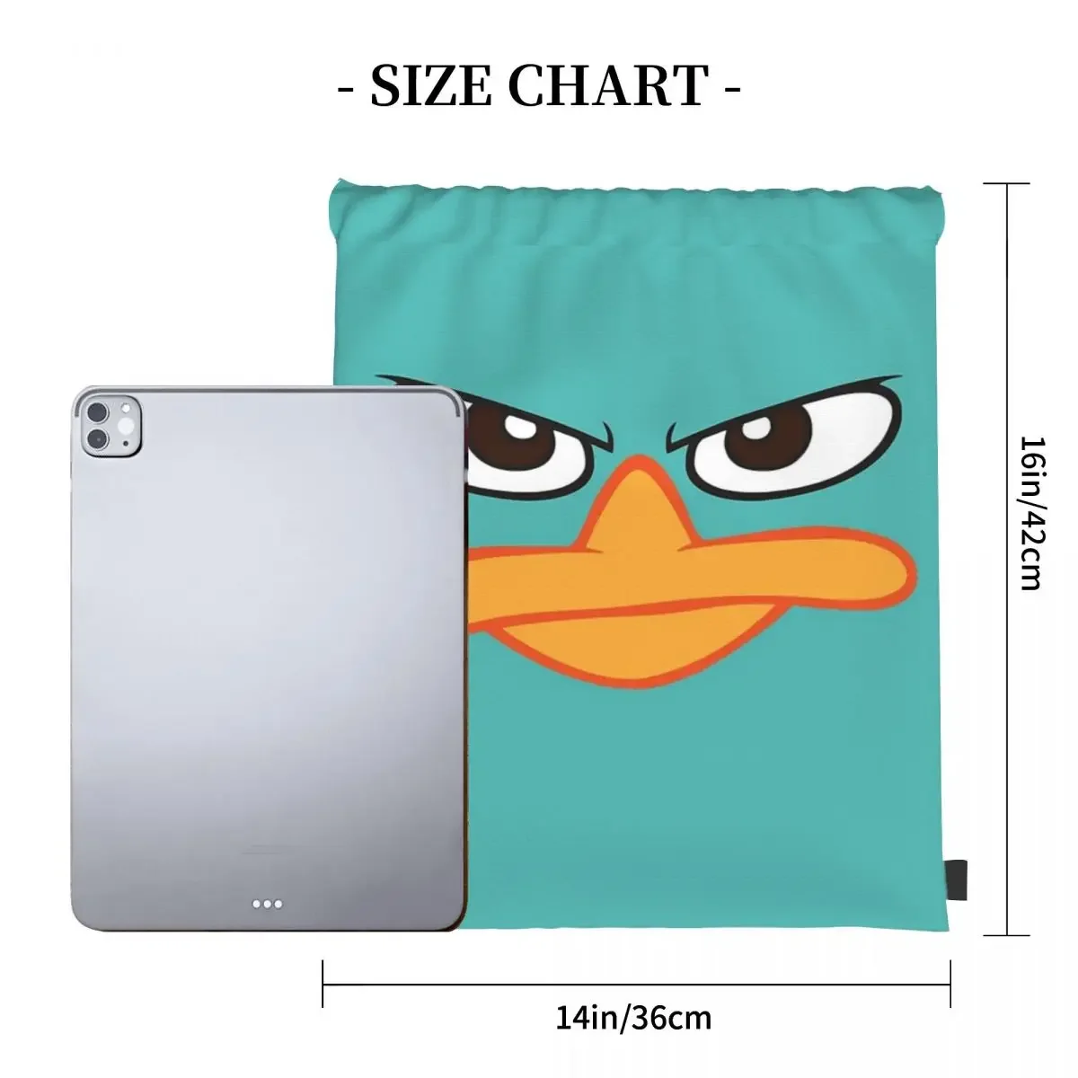 Perry The Platypus Mask Backpacks Portable Drawstring Bags Drawstring Bundle Pocket Sports Bag BookBag For Travel Students