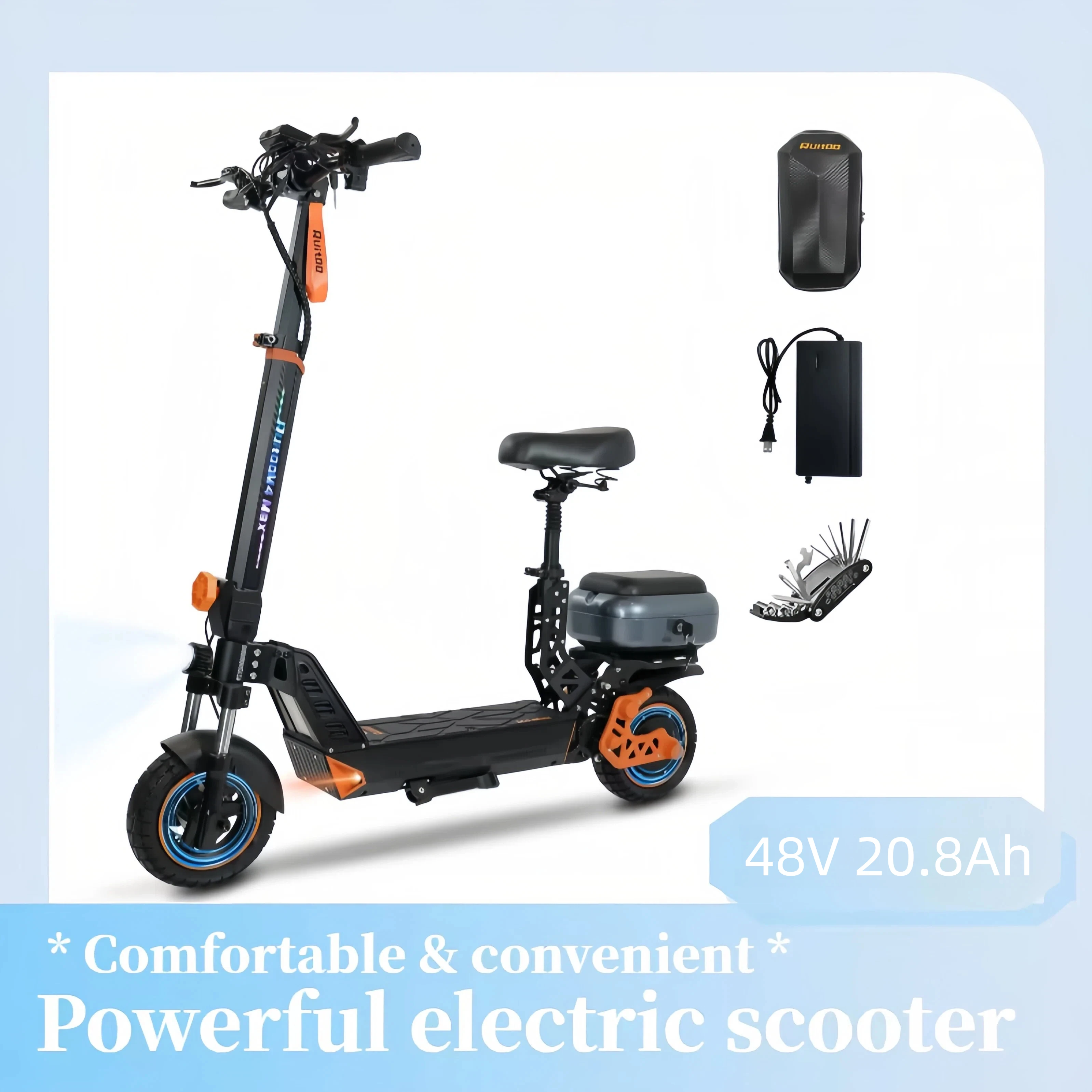

Electric Scooter for Adults, 1000W Motor, 48V 20.8Ah Battery, Foldable Commuter E Scooter, 10" Tires, Long Range Electric Scooter