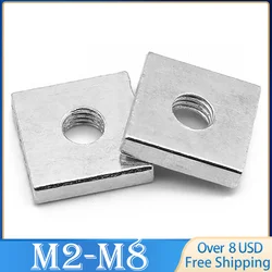 20pcs Square Nut M3 M4 M5 M6 Carbon Steel Galvanized Zinc Plated Thin Quadrangle Block Compatible with Prusa MK3 DIN562