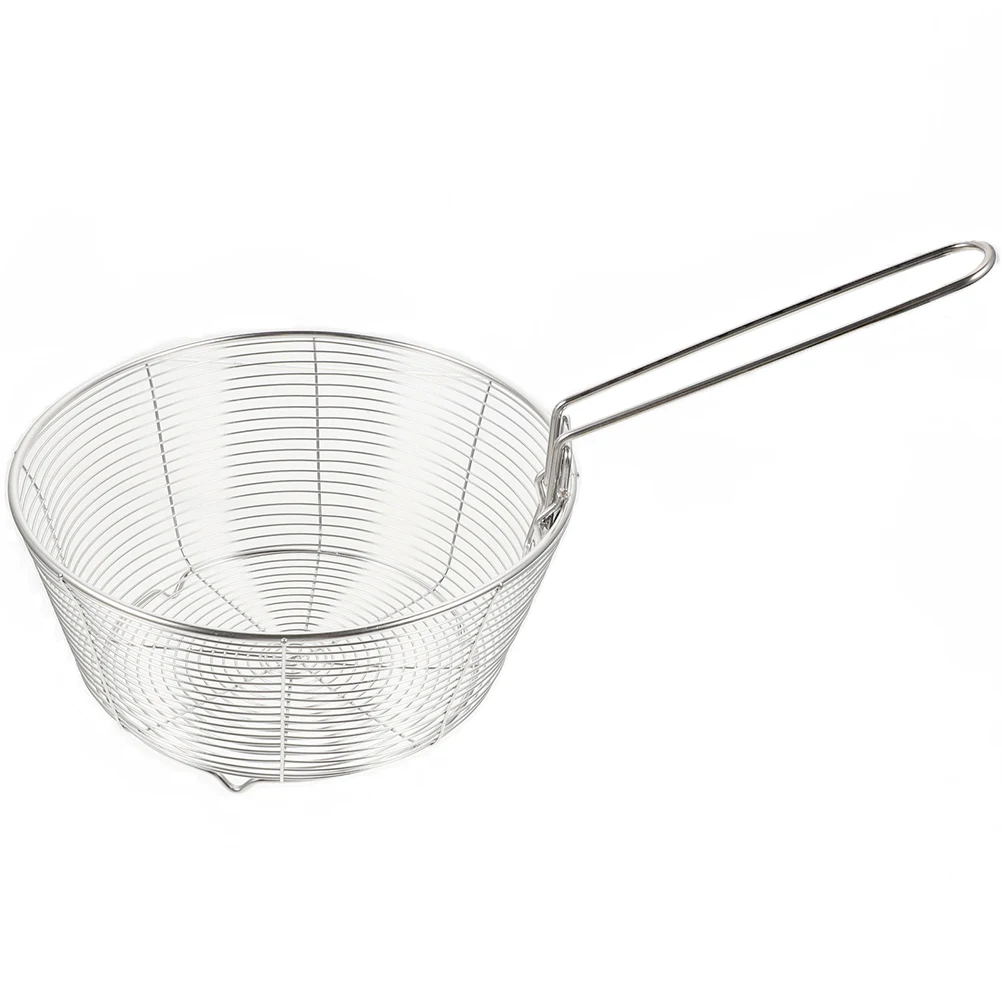 

Stainless Steel Fry Basket Noodle Frying French Fries Container Handle Mesh Food Baskets Kitchen Draining