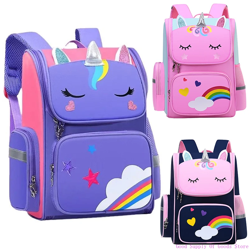 

Kid Backpack for Girl Unicorn Children Bookbag Rainbow Eyes School Bag Teen Girl Backpack for Traveling Waterproof Mochilas