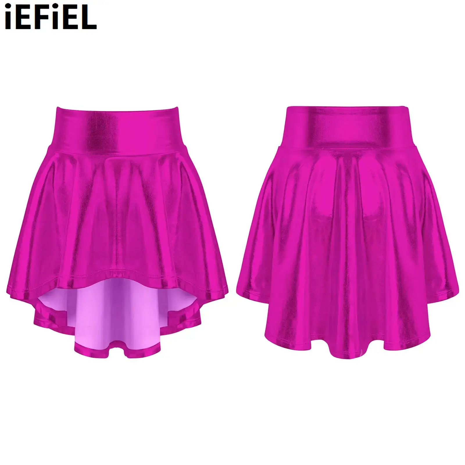 Bambini ragazze Tuxedo Ruffle Dance gonne orlo irregolare gonna da ballo elastico in vita panno abbronzante tinta unita abbigliamento elegante