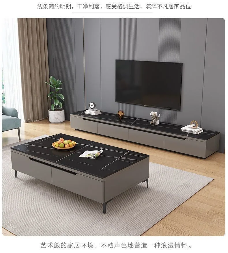 

Slate TV cabinet coffee table combination, extended living room