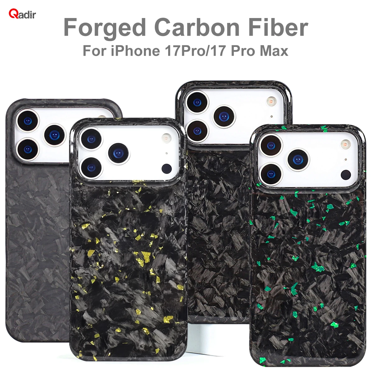 

QADIR для iPhone 16 ProMax 16 Pro 17 ProMax 17 Pro, оригинальный кованый чехол из углеродного волокна, ультратонкий, легкий, прочный, прочный