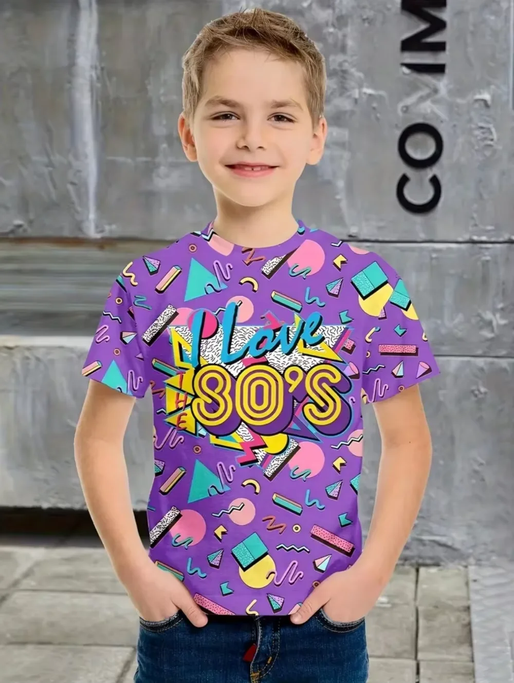 Summer Clothing Drawing - Vêtements pour enfants T-Shirt Graffiti Street