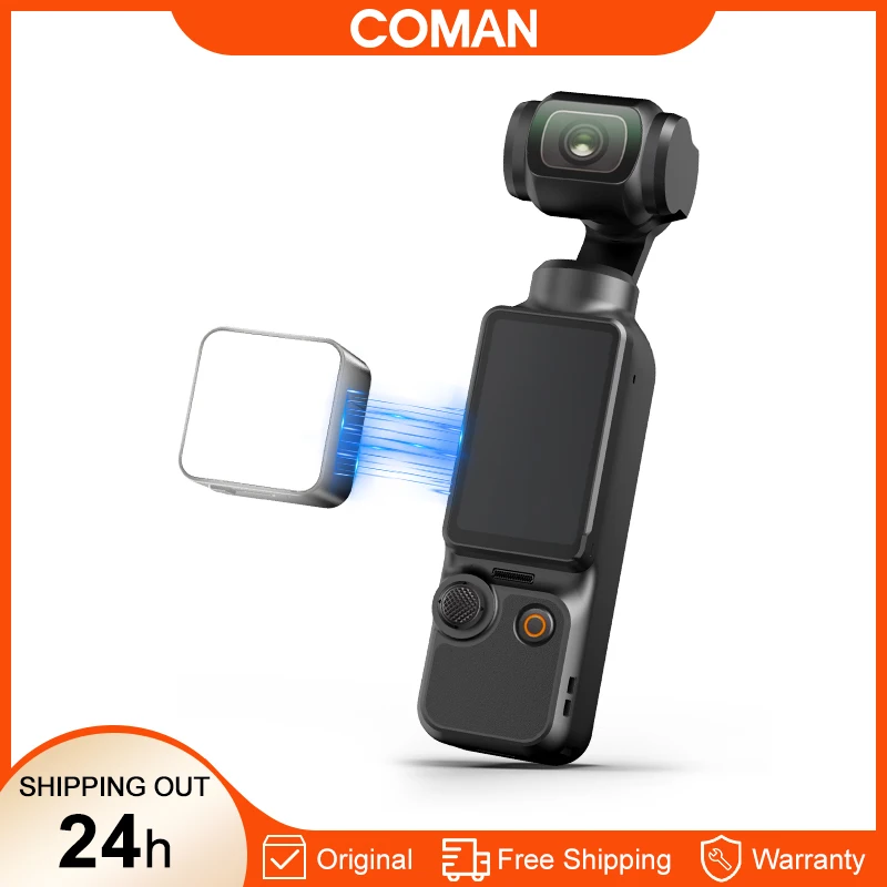 

COMAN S16 Mini Magnetic Fill Light For DJI Osmo Pocket 3 Vlog Extend Cold Shoe Built-in 300mAh Battery Type-C Camera Light
