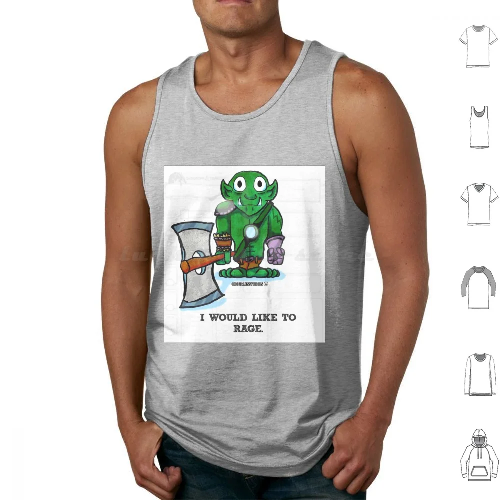 And Barbarian Rage Design Tank Tops Vest Sleeveless And Tabletop Rpg Barbarian Rage Orc Fantasy Roleplay Dice Cartoon Dnd Dnd