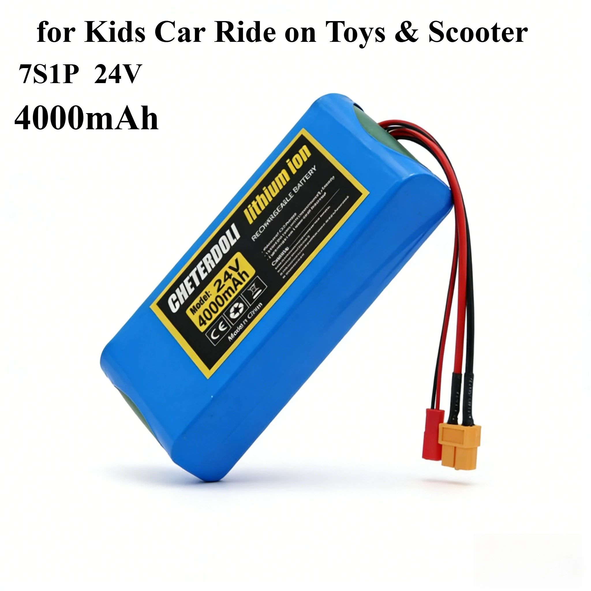 

7S1P 24V 4000mAh/ 6000mAh High Capacity Battery – Lithium-ion with BMS Protection for Scooter & Children's Scooter Replacement