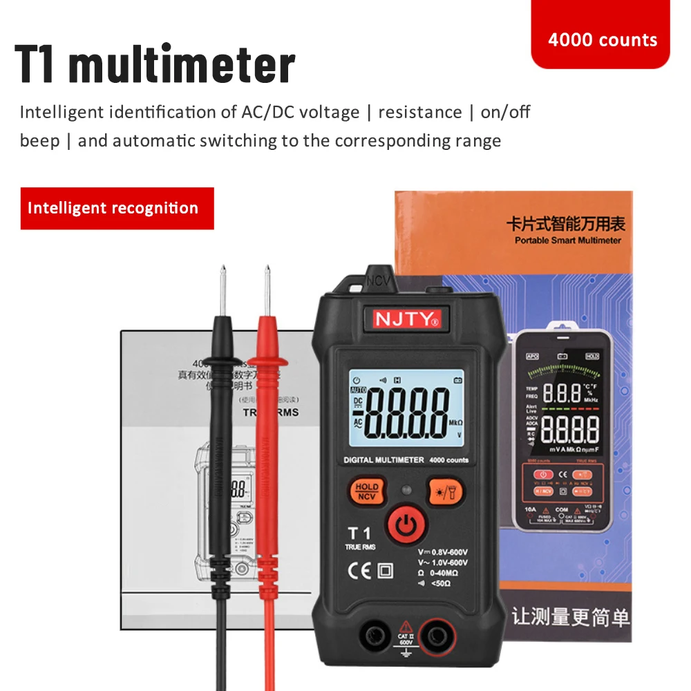 Multimeter Backlight High-precision Small Intelligent Instrument For Electricians Digital Fully Automatic Multifunctional