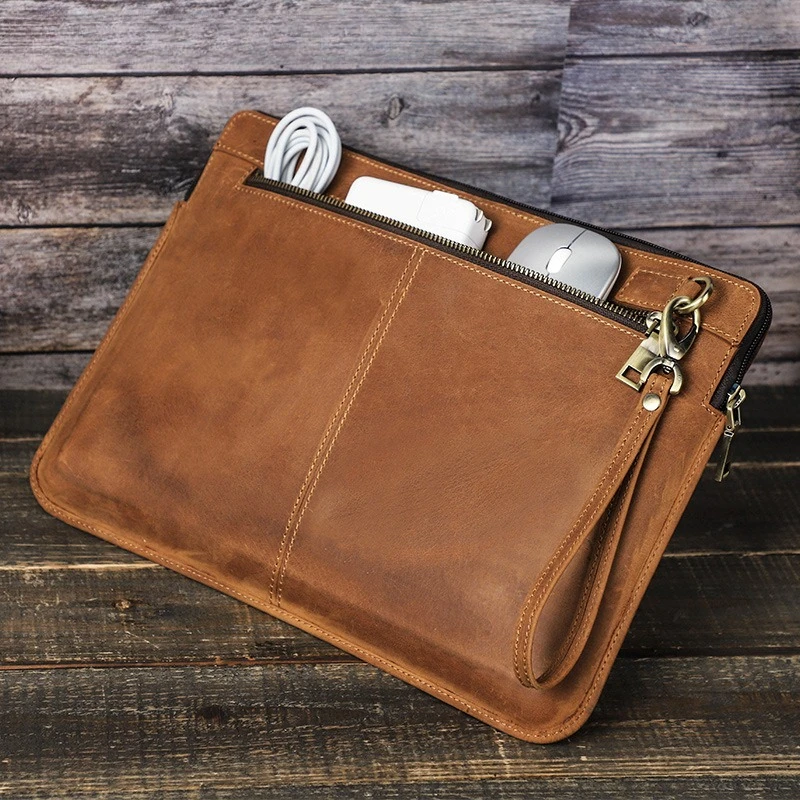 Maletín para ordenador portátil para hombre, Funda para Macbook Air Pro 13, 14, 15 pulgadas, bolso de piel de vaca, Funda para tableta, Funda para Lenovo Thinkpad Matebook