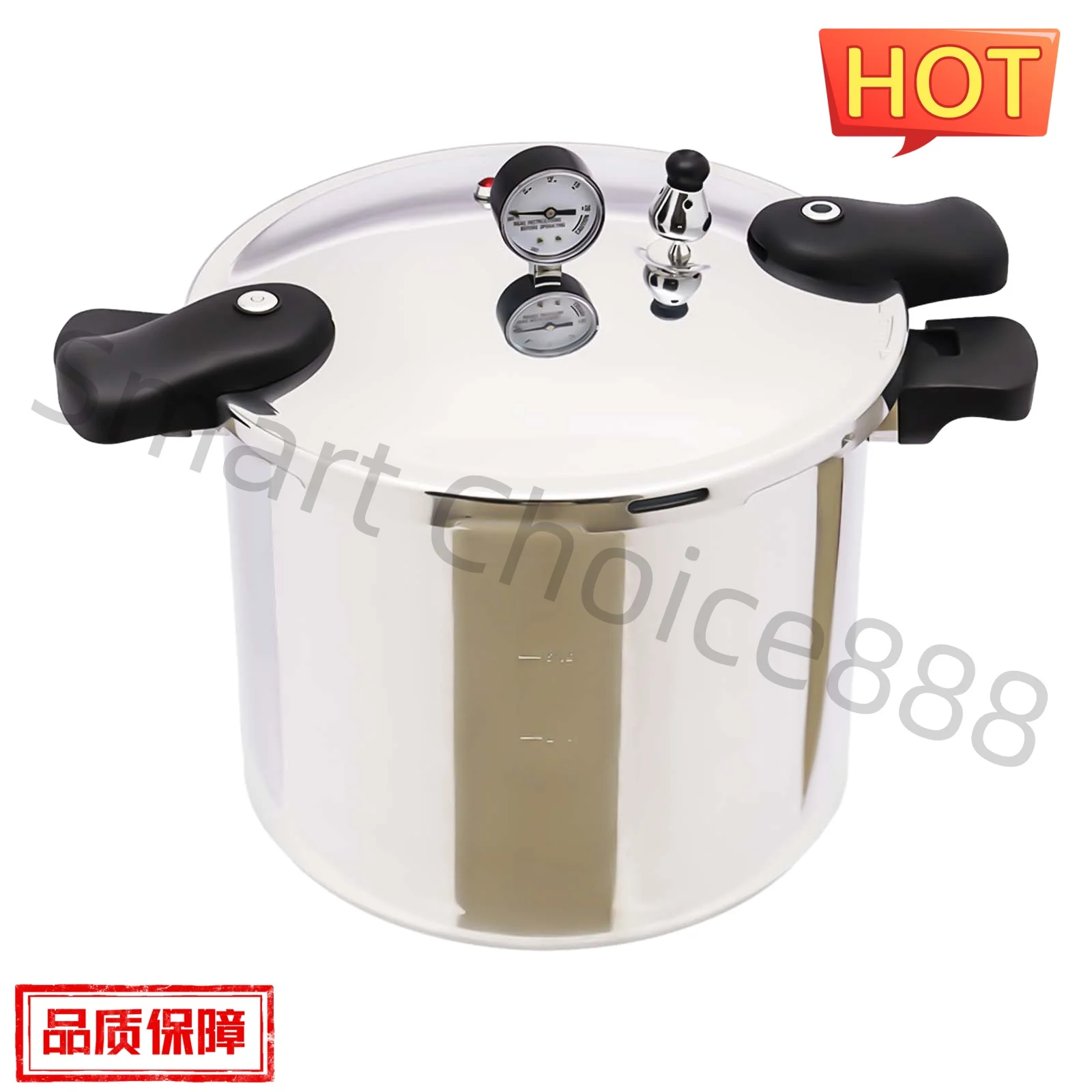 

Pressure Cooker 90Kpa 22L Aluminium Alloy Thickened Explosion-proof Pressure Cooker Pot Hand Control with Pressure Gauge