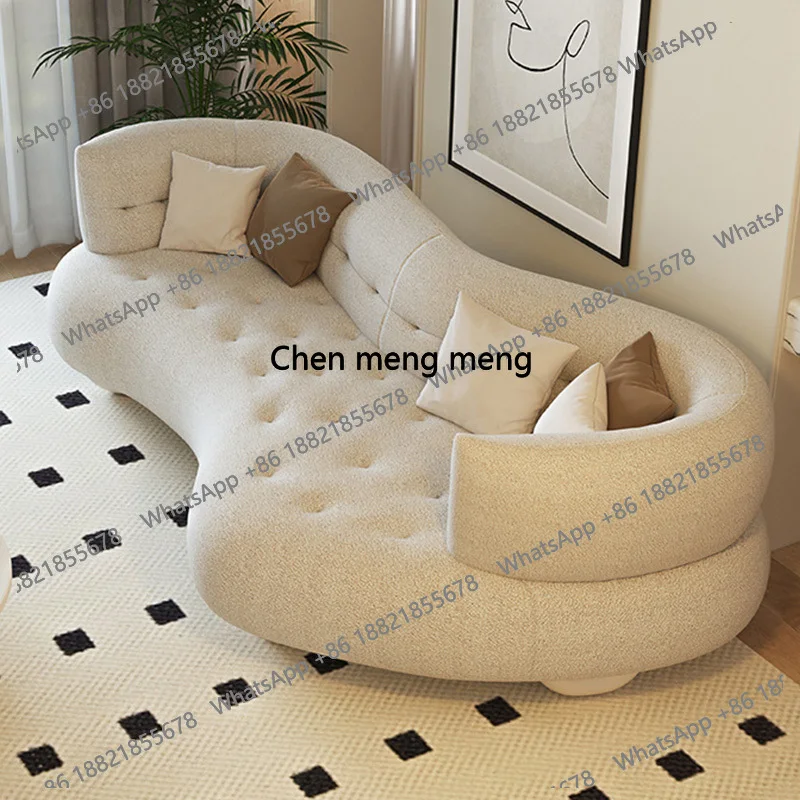 Retro Comfort Cotton-Linen Couch Modern Beige Living Room Sofa with Solid Wood Frame Soft Sofas for Home Office Hotel Furniture