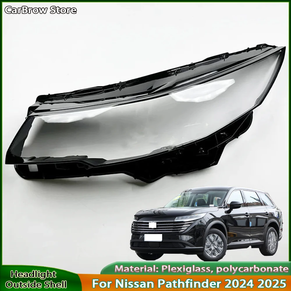

For Nissan Pathfinder 2024 2025 Headlamp Cover Headlight Shell Transparent Lens Plexiglass Replace Original Lampshade