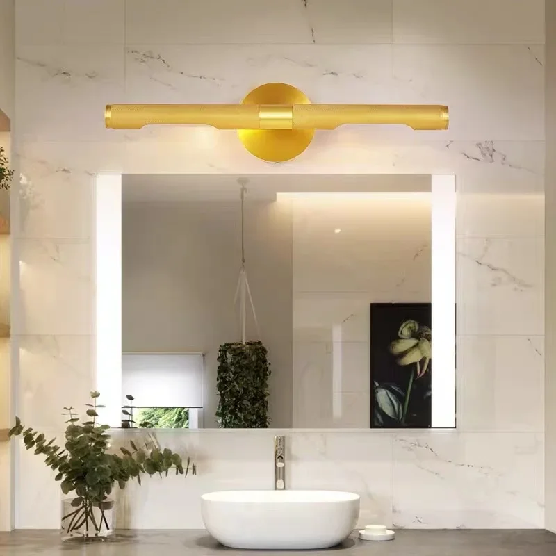 full copper mirror headlights, retro mirror cabinets, bathrooms, washbasins, foyer hanging paintings, light luxury wall lights