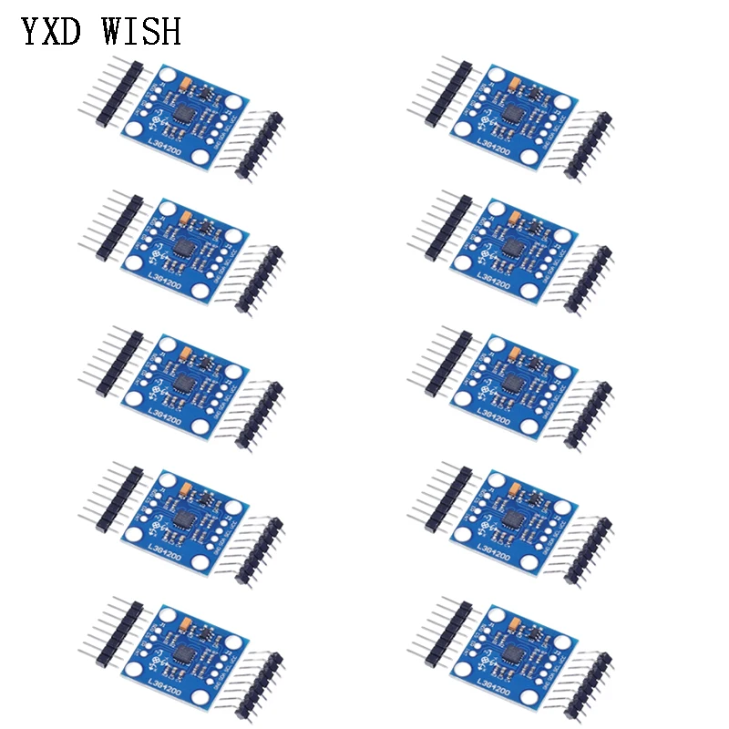 10pcs L3G4200D Triple-Axis Gyro Sensor Module GY-50 Breakout Sensors Board For Arduino Raspberry Pi (I2C/SPI Interface