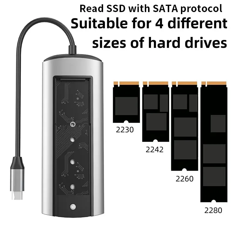

6 in 1 USB C Dock Station M.2 SSD Hub with Disk Storage with SATA Protocol USB 3.0 Type C to HDMI for MacBook And Laptop PC
