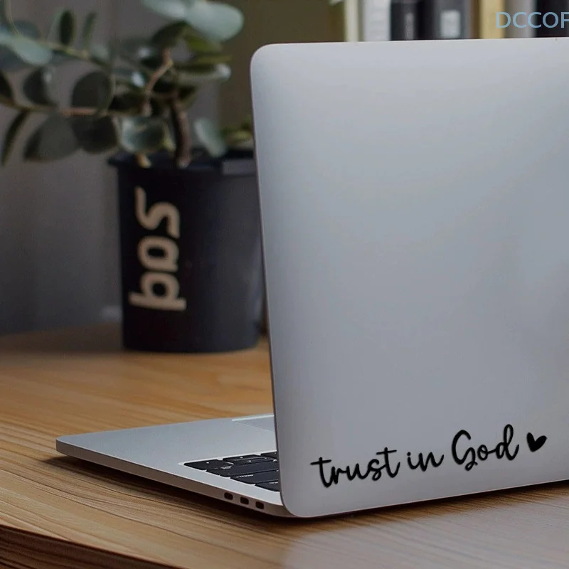 1Pcs Trust In God Heart Sticker Decal Faith Bible Verse Christian Church Computer Stickers Desktop Stickers Decor