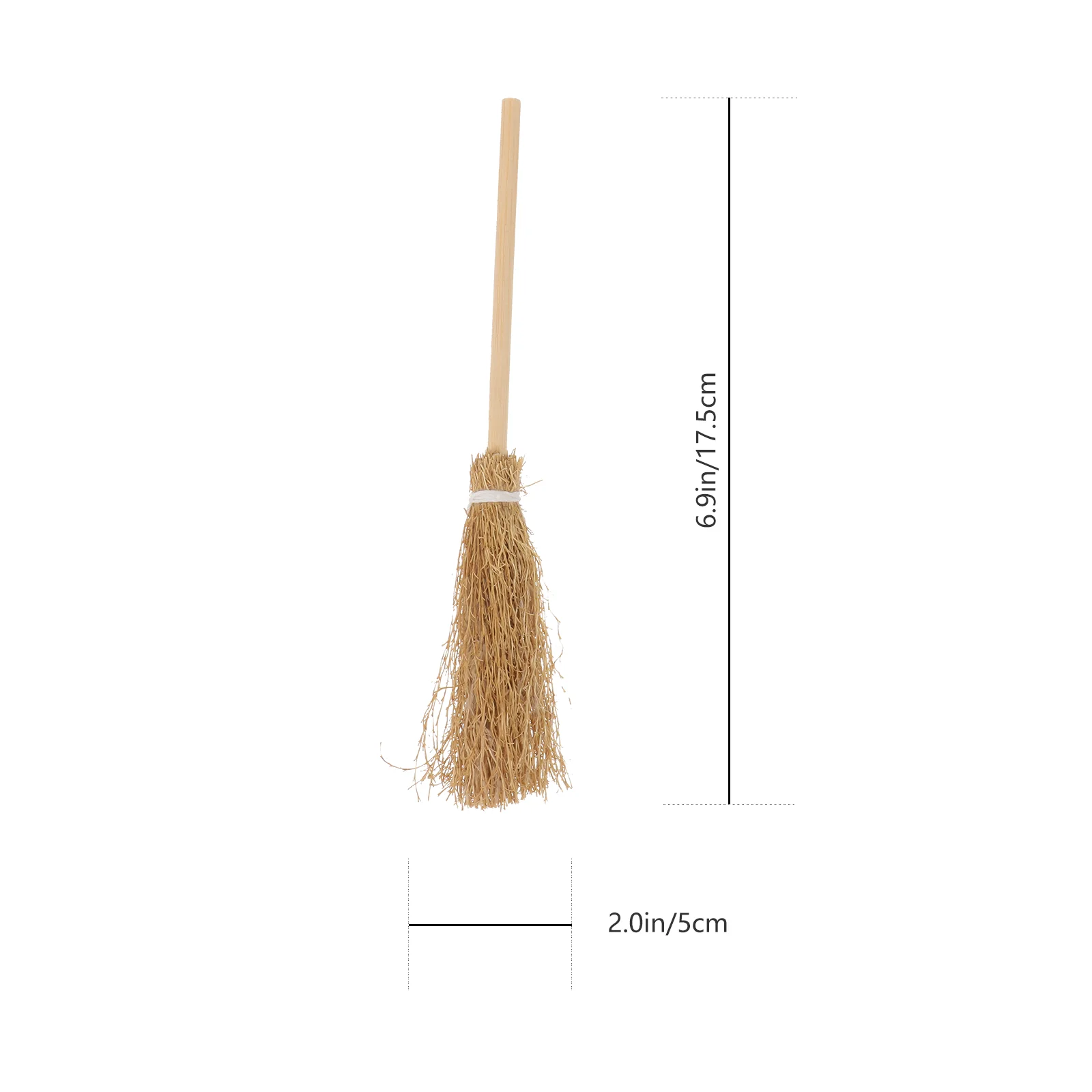 5 Pcs Brooms Festival Supply Halloween Ornament Natural Decorative Party Khaki Toddler